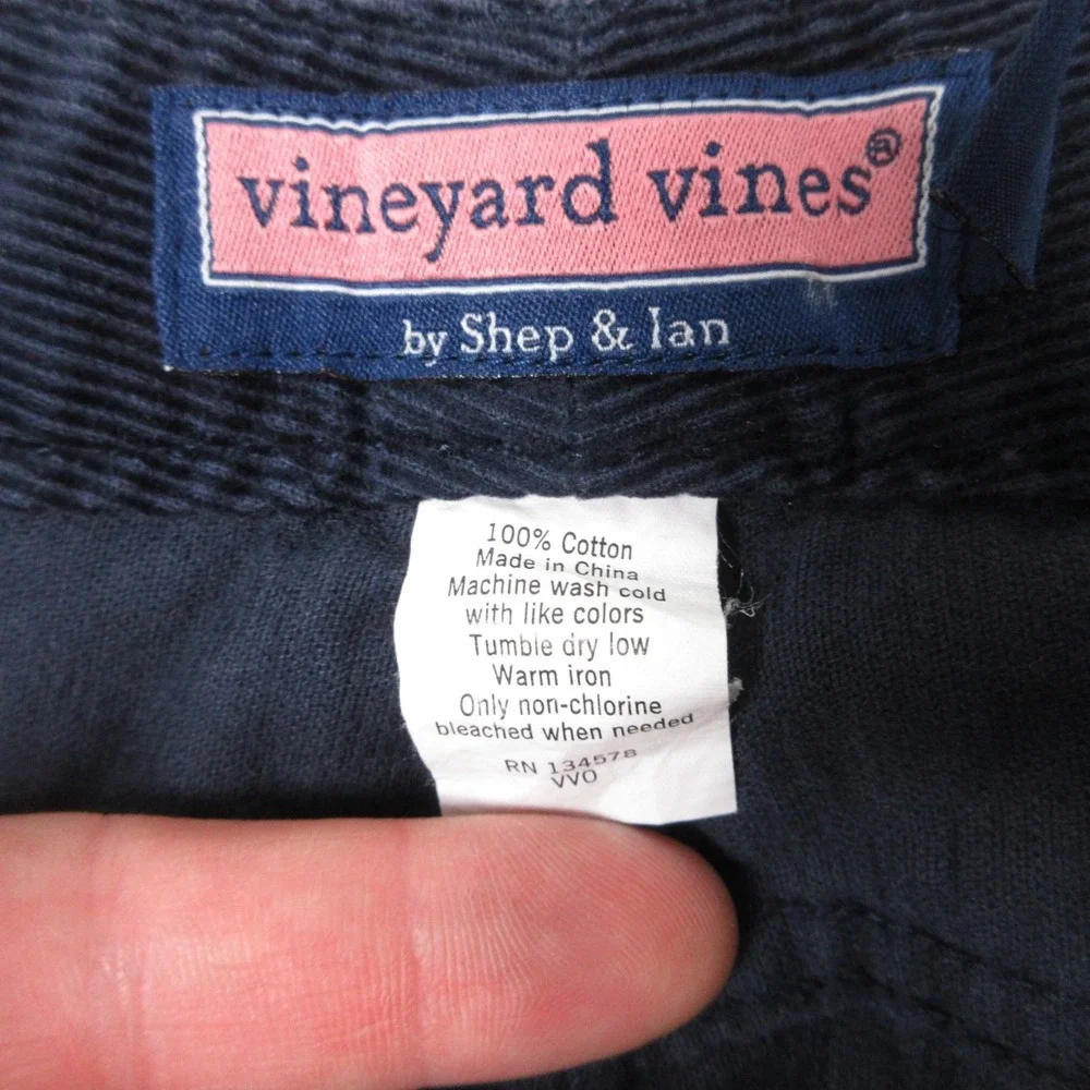 Vineyard Vines Pants Mens‎ 35x32 Navy Blue Corduroy 5 Pocket Chinos Preppy Zip